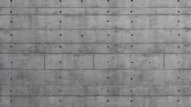 Yatay Çizgilerle Beton Duvar ve Matkap Deliklerinin Izgara Deseni