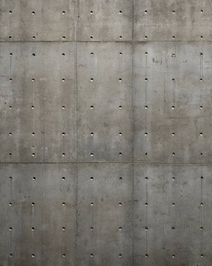 Yatay Çizgilerle Beton Duvar ve Matkap Deliklerinin Izgara Deseni