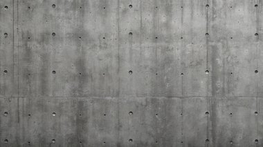 Yatay Çizgilerle Beton Duvar ve Matkap Deliklerinin Izgara Deseni