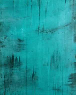 Sanatsal Arkaplan İçin Siyah Damlalı Teal Soyut Grunge Dokusu