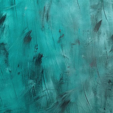 Sanatsal Arkaplan İçin Siyah Damlalı Teal Soyut Grunge Dokusu