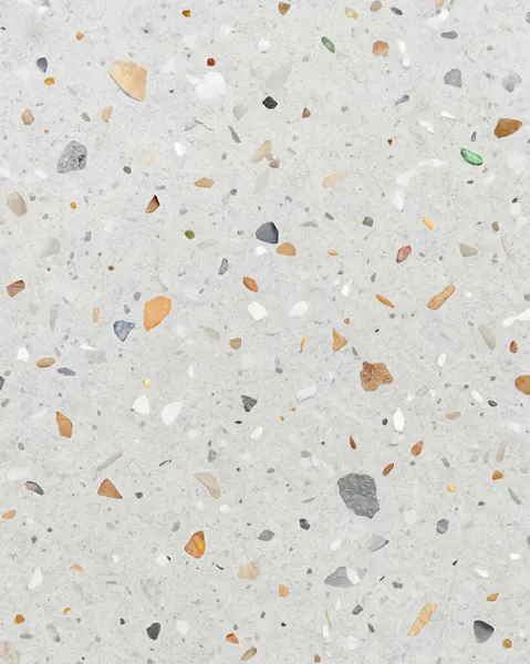 Döşeme ve İç Tasarım için Renkli Taş Çipleri olan Beyaz Terrazzo dokusu