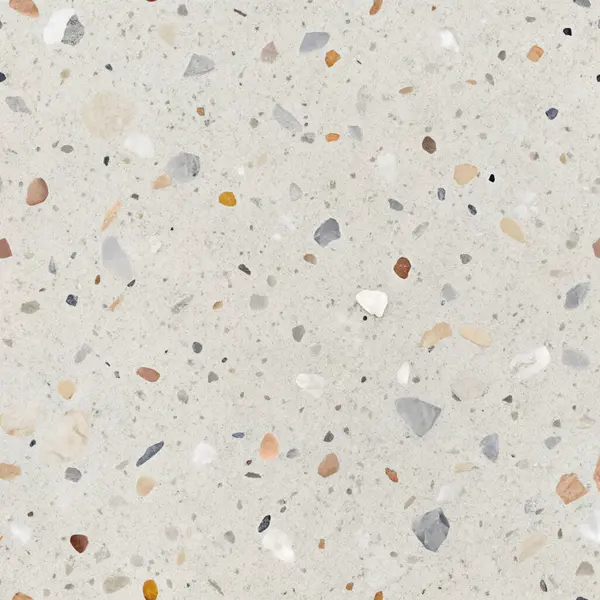 Döşeme ve İç Tasarım için Renkli Taş Çipleri olan Beyaz Terrazzo dokusu