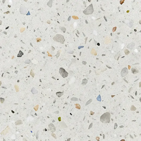 Döşeme ve İç Tasarım için Renkli Taş Çipleri olan Beyaz Terrazzo dokusu