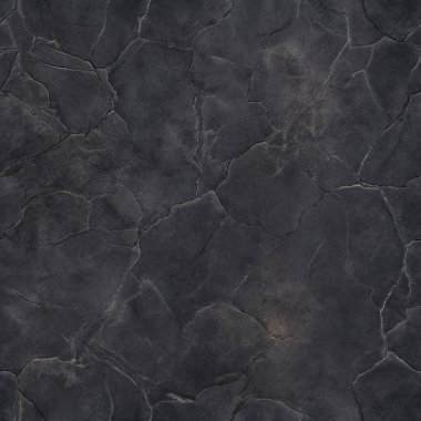 Doğal Çatlaklar ve Damarlar desenli koyu siyah mermer dokusu