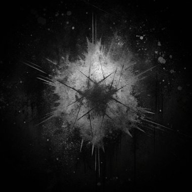 Beyaz Toz Parçacıkları ve Soyut Çizgilerle Koyu Çizgili Grunge dokusu