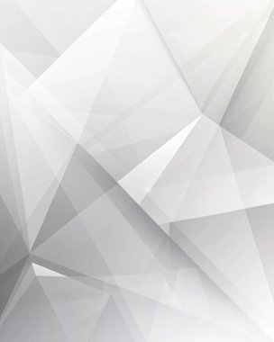 Açık Gri Gradyanlı Beyaz Soyut Çokgen Geometrik Arkaplan