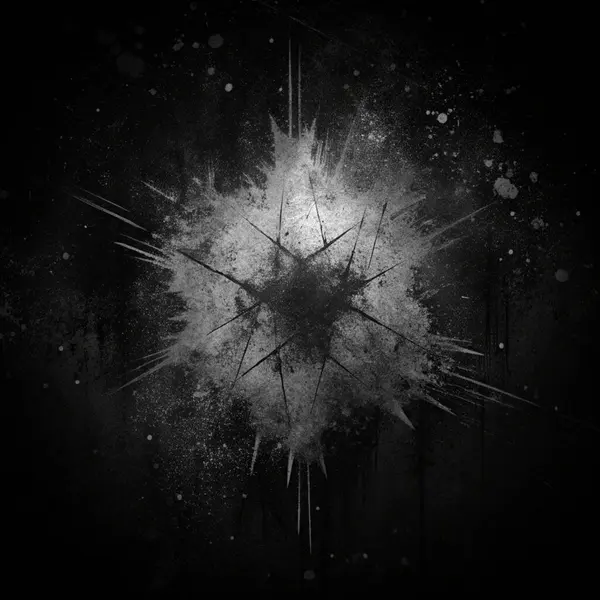 Beyaz Toz Parçacıkları ve Soyut Çizgilerle Koyu Çizgili Grunge dokusu