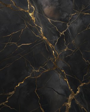 Altın Damarlı Siyah Mermer Doku Lüks Soyut Taş Arkaplan