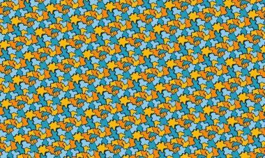 Çizgi filmlerdeki karalama kuşlarıyla kusursuz bir desen..