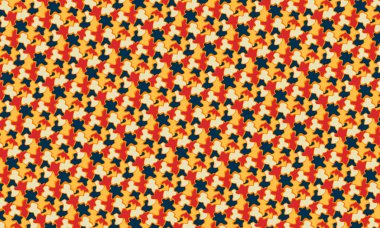 Renkli geometrik şekilli ve üçgenli vektörsüz desen