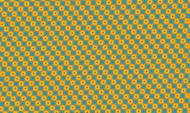 Turuncu, sarı, mavi, turuncu, sarı, mavi, turuncu, mavi, turuncu arkaplanın kusursuz geometrik deseni.