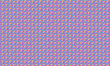 Sıkıca paketlenmiş renkli noktalarla enerji dolu dikişsiz daireler, tekstil, dijital tasarım ve modern dekoratif projeler için mükemmel..