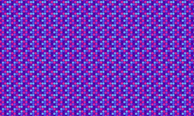 Sıkıca paketlenmiş renkli noktalarla enerji dolu dikişsiz daireler, tekstil, dijital tasarım ve modern dekoratif projeler için mükemmel..