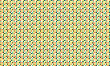 Sıkıca paketlenmiş renkli noktalarla enerji dolu dikişsiz daireler, tekstil, dijital tasarım ve modern dekoratif projeler için mükemmel..