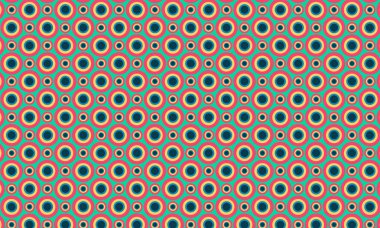 Oyuncu ve simetrik düzende katmanlı eşmerkezli daireler içeren cesur, pürüzsüz tasarım..