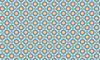 Oyuncu ve simetrik düzende katmanlı eşmerkezli daireler içeren cesur, pürüzsüz tasarım..