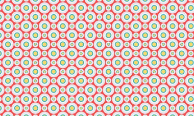 Oyuncu ve simetrik düzende katmanlı eşmerkezli daireler içeren cesur, pürüzsüz tasarım..