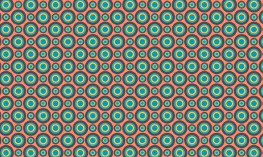 Oyuncu ve simetrik düzende katmanlı eşmerkezli daireler içeren cesur, pürüzsüz tasarım..