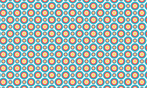 Bold seamless design featuring layered concentric circles in a playful and symmetrical layout.