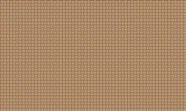 Yapılandırılmış ve asgari geometrik tarzda doğrusal şebekeler tarafından oluşturulan küp benzeri desen tekrarlanıyor.