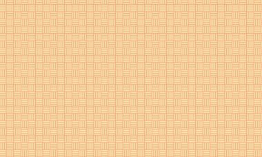 Yapılandırılmış ve asgari geometrik tarzda doğrusal şebekeler tarafından oluşturulan küp benzeri desen tekrarlanıyor.