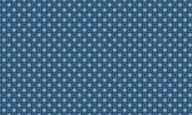 Alternatif taç yaprağı patlamaları ve simetrik bir düzende dizilmiş dört yapraklı çiçek unsurları içeren dekoratif, pürüzsüz çiçek deseni..