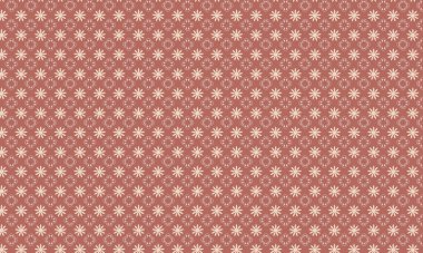 Alternatif taç yaprağı patlamaları ve simetrik bir düzende dizilmiş dört yapraklı çiçek unsurları içeren dekoratif, pürüzsüz çiçek deseni..