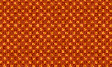 Alternatif taç yaprağı patlamaları ve simetrik bir düzende dizilmiş dört yapraklı çiçek unsurları içeren dekoratif, pürüzsüz çiçek deseni..