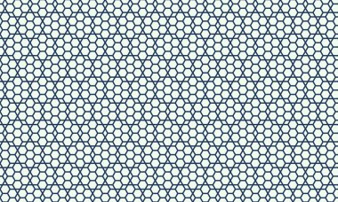 Temiz çizgiler ve geometrik simetri içeren iç içe geçmiş altıgen deseni, dijital arkaplan, iz ve grafik tasarımı için idealdir.