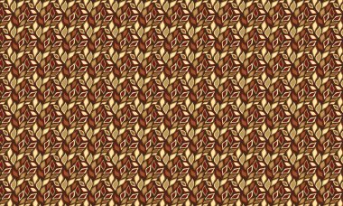 Katmanlı organik şekillere sahip yaprakların tekrarlanması dinamik bir düzen, kumaş, baskı ve yüzey tasarım projeleri için idealdir..