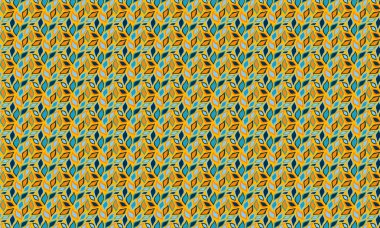 Katmanlı organik şekillere sahip yaprakların tekrarlanması dinamik bir düzen, kumaş, baskı ve yüzey tasarım projeleri için idealdir..