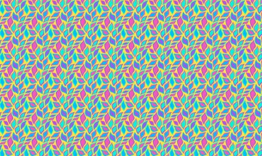 Katmanlı organik şekillere sahip yaprakların tekrarlanması dinamik bir düzen, kumaş, baskı ve yüzey tasarım projeleri için idealdir..