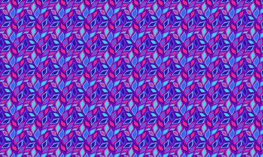 Katmanlı organik şekillere sahip yaprakların tekrarlanması dinamik bir düzen, kumaş, baskı ve yüzey tasarım projeleri için idealdir..