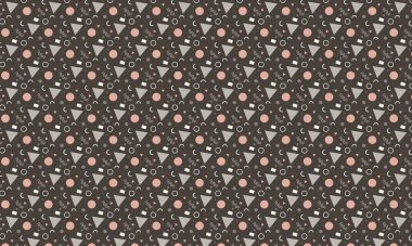 Memphis şablonunu eğlenceli geometrik elementler ve cesur soyut formlarla tekrarlamak, retro tasarım, tekstil ve yaratıcı arka planlar için idealdir..