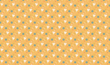 Memphis şablonunu eğlenceli geometrik elementler ve cesur soyut formlarla tekrarlamak, retro tasarım, tekstil ve yaratıcı arka planlar için idealdir..