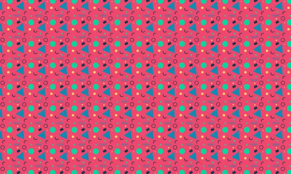 Memphis şablonunu eğlenceli geometrik elementler ve cesur soyut formlarla tekrarlamak, retro tasarım, tekstil ve yaratıcı arka planlar için idealdir..