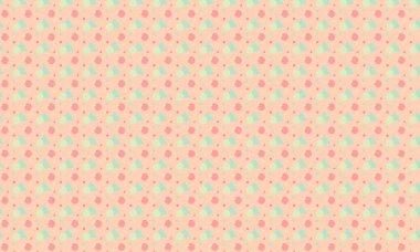 Tekrarlayan Memphis tasarımı dinamik çemberler, üçgenler ve noktalı dokular içerir. Yaratıcı arka planlar, tekstil ve retro stiller için idealdir..