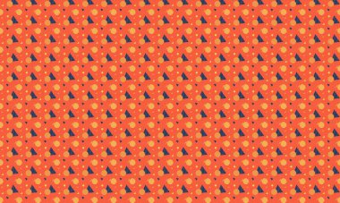 Tekrarlayan Memphis tasarımı dinamik çemberler, üçgenler ve noktalı dokular içerir. Yaratıcı arka planlar, tekstil ve retro stiller için idealdir..