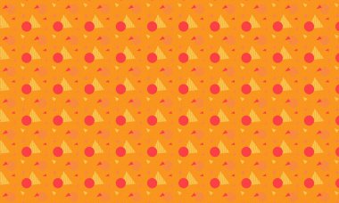 Tekrarlayan Memphis tasarımı dinamik çemberler, üçgenler ve noktalı dokular içerir. Yaratıcı arka planlar, tekstil ve retro stiller için idealdir..