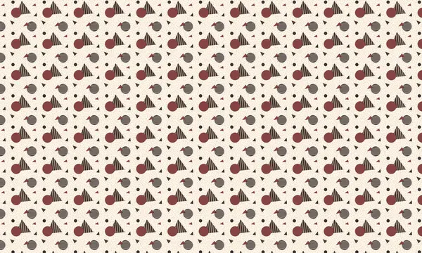 Tekrarlayan Memphis tasarımı dinamik çemberler, üçgenler ve noktalı dokular içerir. Yaratıcı arka planlar, tekstil ve retro stiller için idealdir..