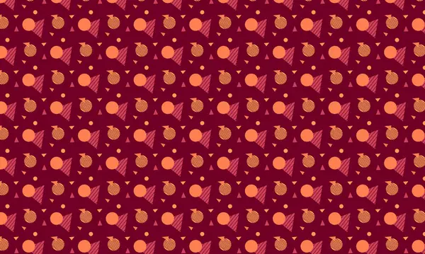 Tekrarlayan Memphis tasarımı dinamik çemberler, üçgenler ve noktalı dokular içerir. Yaratıcı arka planlar, tekstil ve retro stiller için idealdir..