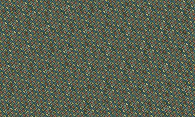 Soyut geometrik şekiller ve koyu arkaplanda retro tasarım tarzıyla Memphis deseni tekrarlanıyor.