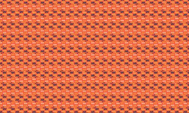 Soyut geometrik şekiller ve koyu arkaplanda retro tasarım tarzıyla Memphis deseni tekrarlanıyor.