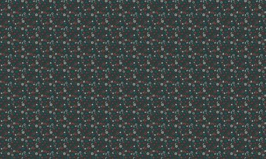 Karanlık bir arkaplanda dinamik geometrik şekiller, karalamalar ve şakacı sembollerle dolu soyut dikişsiz Memphis deseni.