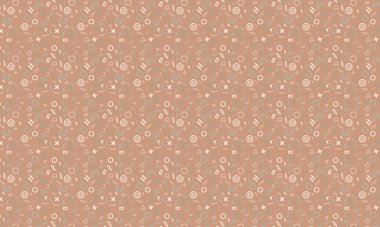 Karanlık bir arkaplanda dinamik geometrik şekiller, karalamalar ve şakacı sembollerle dolu soyut dikişsiz Memphis deseni.