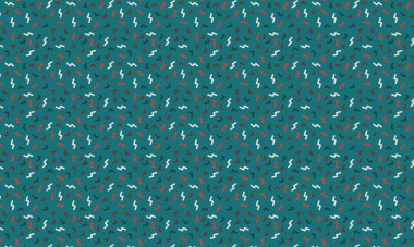 Soyut zikzak çizimleri ve köşeli şekiller içeren Memphis tarzı arka plan retro geometrik düzende tekrarlanıyor.