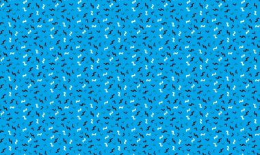 Soyut zikzak çizimleri ve köşeli şekiller içeren Memphis tarzı arka plan retro geometrik düzende tekrarlanıyor.