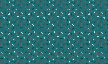 Soyut zikzak çizimleri ve köşeli şekiller içeren Memphis tarzı arka plan retro geometrik düzende tekrarlanıyor.