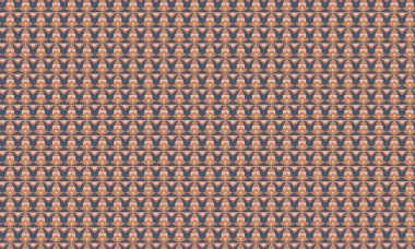 Geometrik şekiller, elmas motifleri ve kültürel elementlerle simetrik yerleşimi içeren tekrarlayan Fas tarzı şablon.